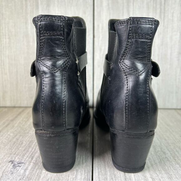 Rag & Bone Durham Black Leather Ankle Bootie Moto Heeled Boots Women’s Size 6 36 - Picture 7 of 10